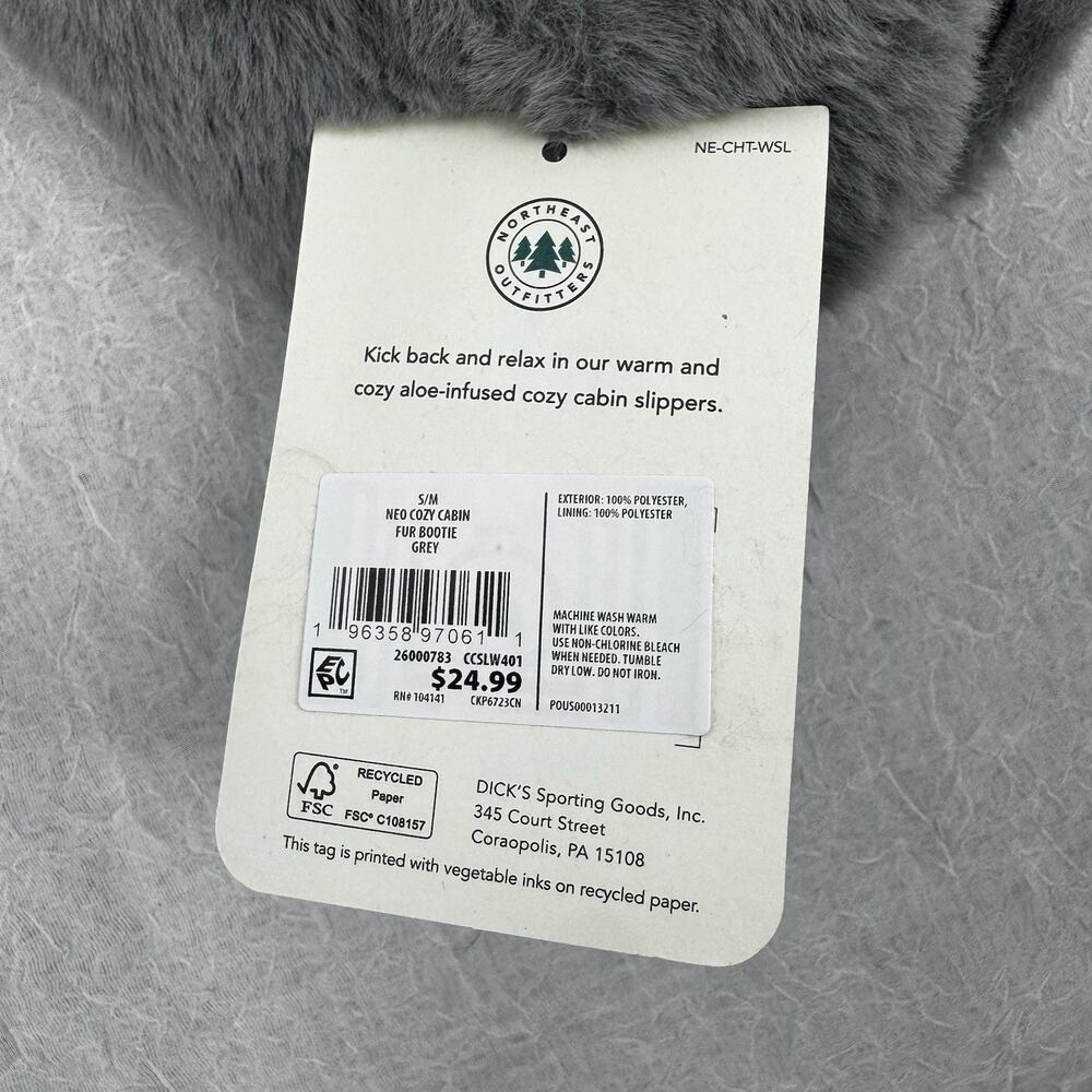 Northeast Outfitters Cozy Cabin Women's Fur Booties S/M Grey - Picture 5 of 6